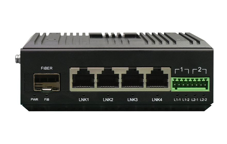 飛暢科技-工業(yè)軌式2路串口／4路開關(guān)量+4路千兆電 光端機(jī)